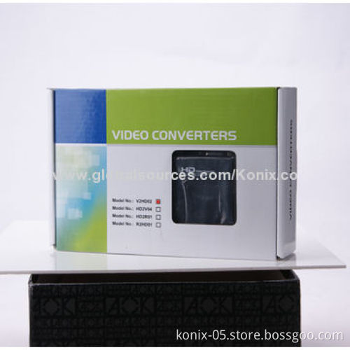 Audio three port VGA + audio to HDMI converter box for family